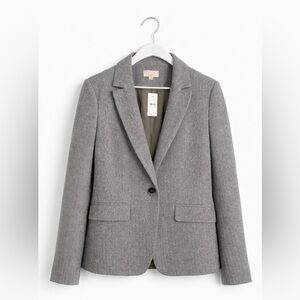 NWT LOFT Women's Gray Herringbone Blazer 8
